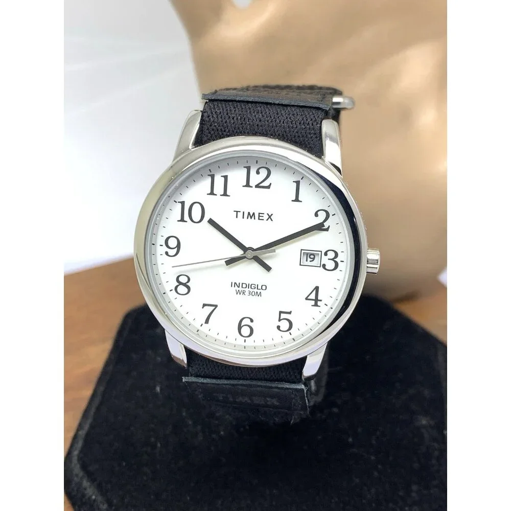 Timex Men's Watch TW2U84900 Easy Reader Quartz Indiglo White Dial Nylon 35mm